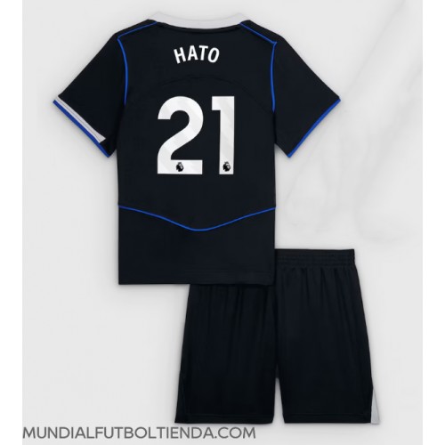 Camiseta Chelsea Jorrel Hato #21 Tercera Equipación Replica 2025-26 para niños mangas cortas (+ Pantalones cortos)